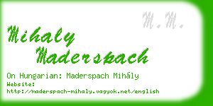 mihaly maderspach business card